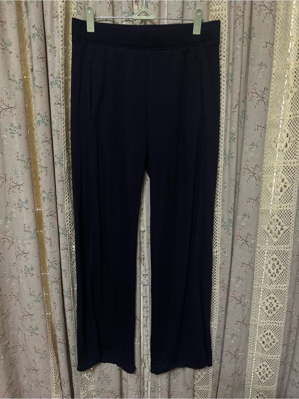 Bleusalt Wide Leg Lounge Pants Navy Modal Soft Pull On Pockets Size 1 (S/M) NWOT